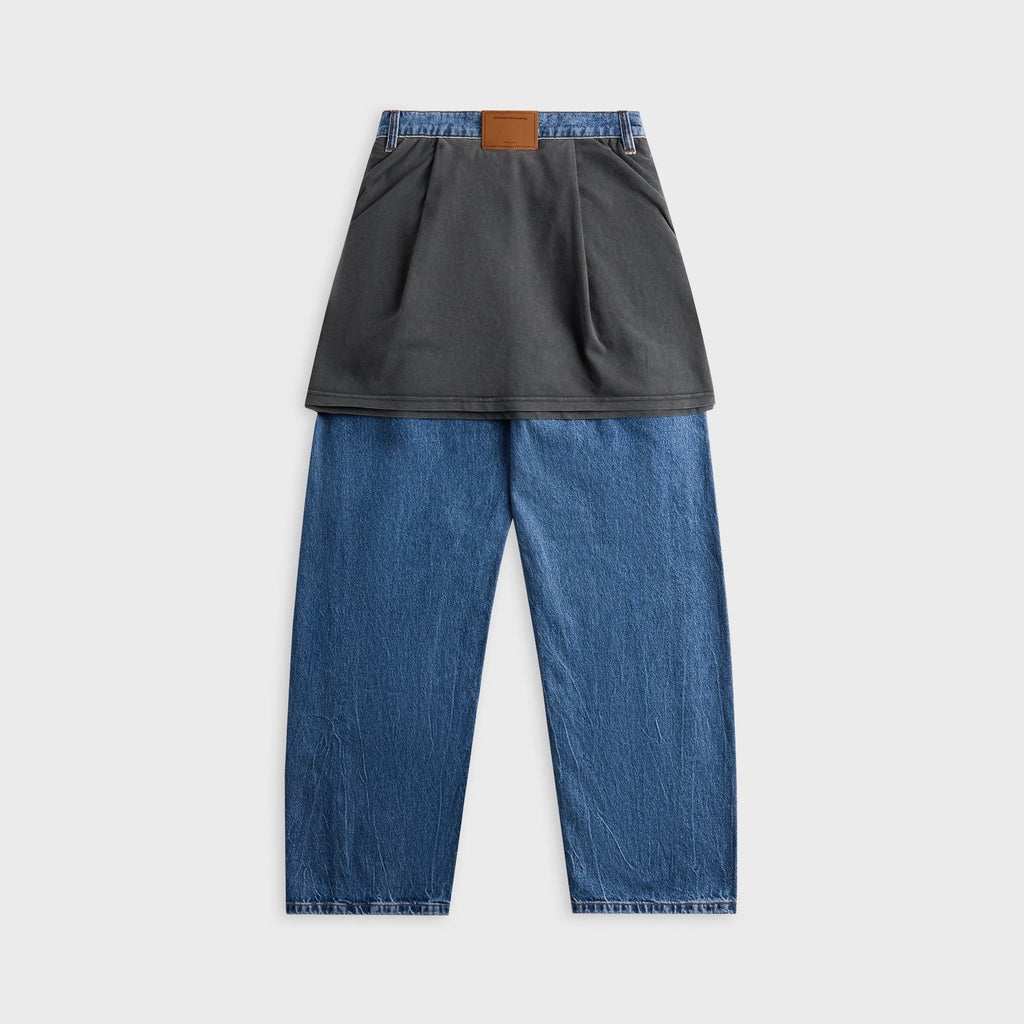 Alexander Wang Pre-Styled Slouchy Jean with Tied Tee - Vintage Marbled Blue