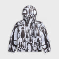 Engineered Garments Foot Print Polyester Pilot Twill Parka - White / Black