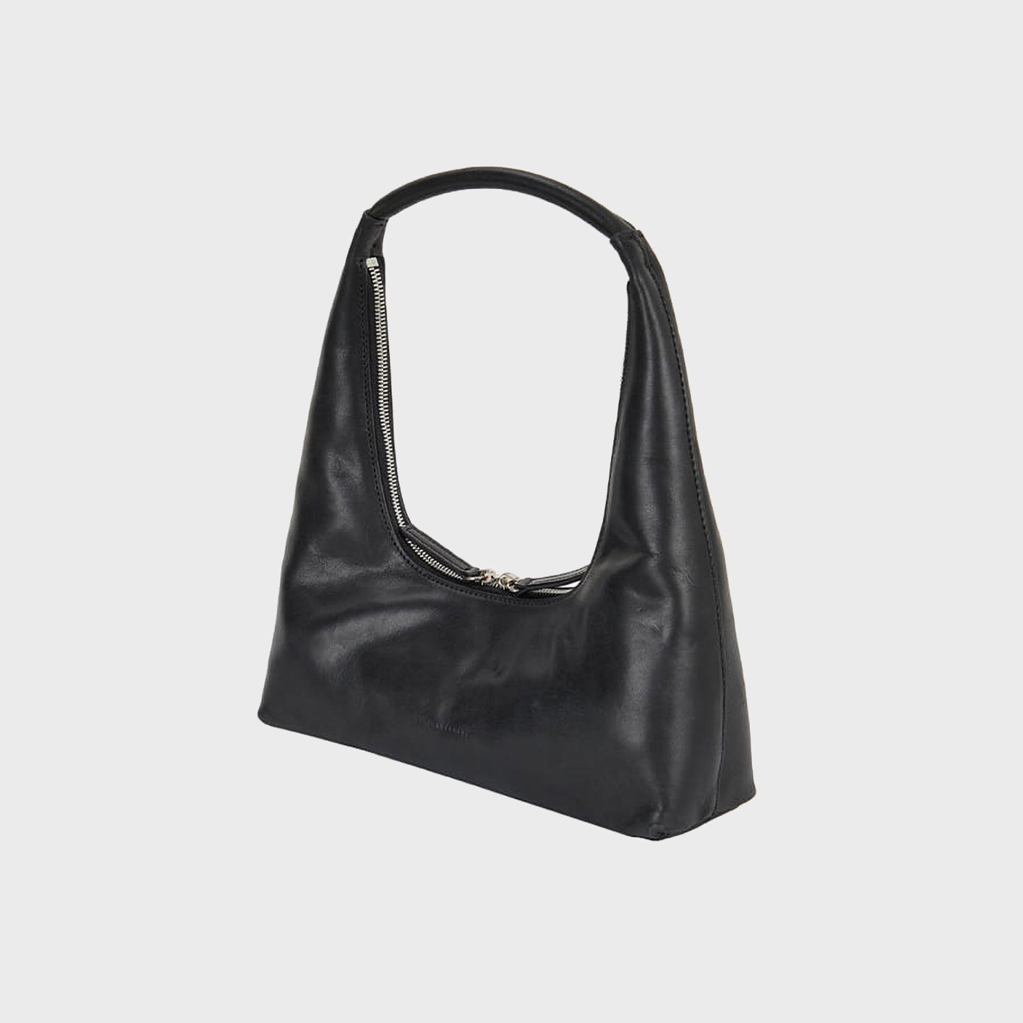 MARGESHERWOOD Hobo Shoulder Bag - Black Pull Up