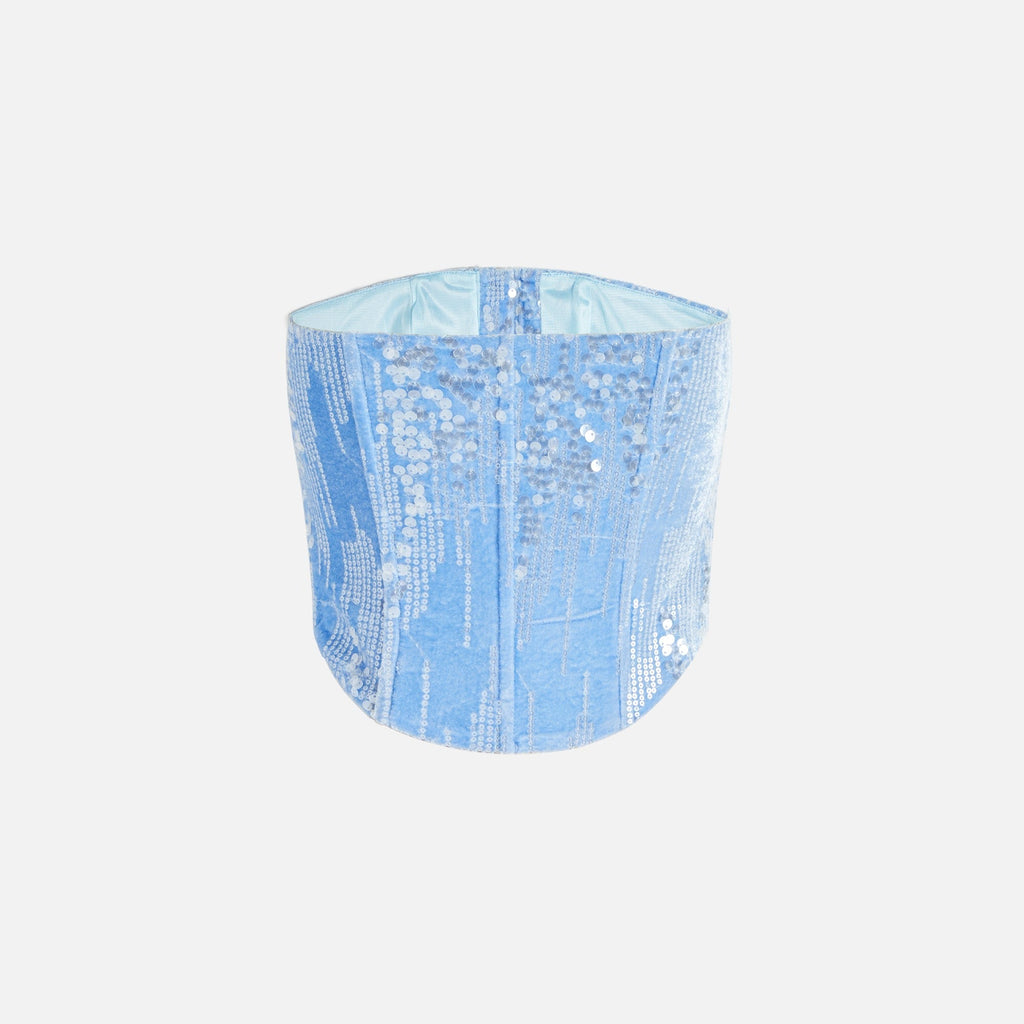 Kim Shui Periwinkle Velvet Bustier - Blue