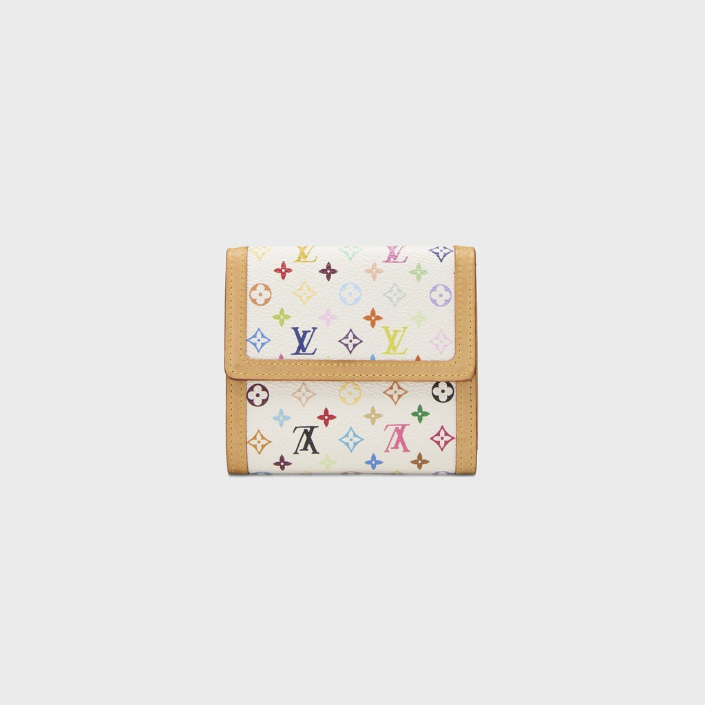 WGACA Louis Vuitton Monogram Multicolor Porte-Monnaie Flat Wallet - White / Multi