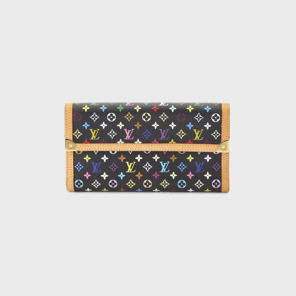 WGACA Louis Vuitton x Takashi Murakami International Wallet - Black / Multi