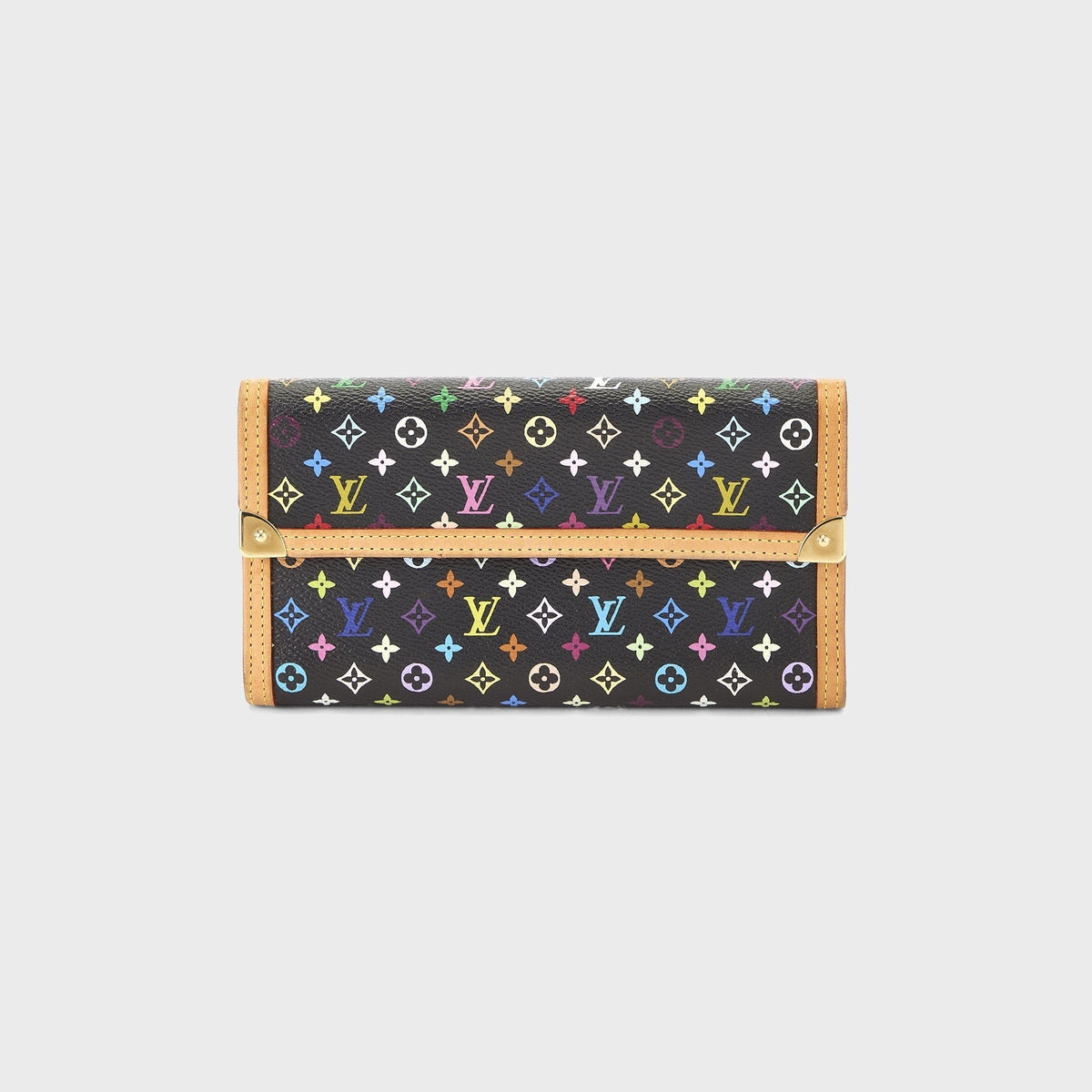 WGACA Louis Vuitton x Takashi Murakami International Wallet - Black / Multi