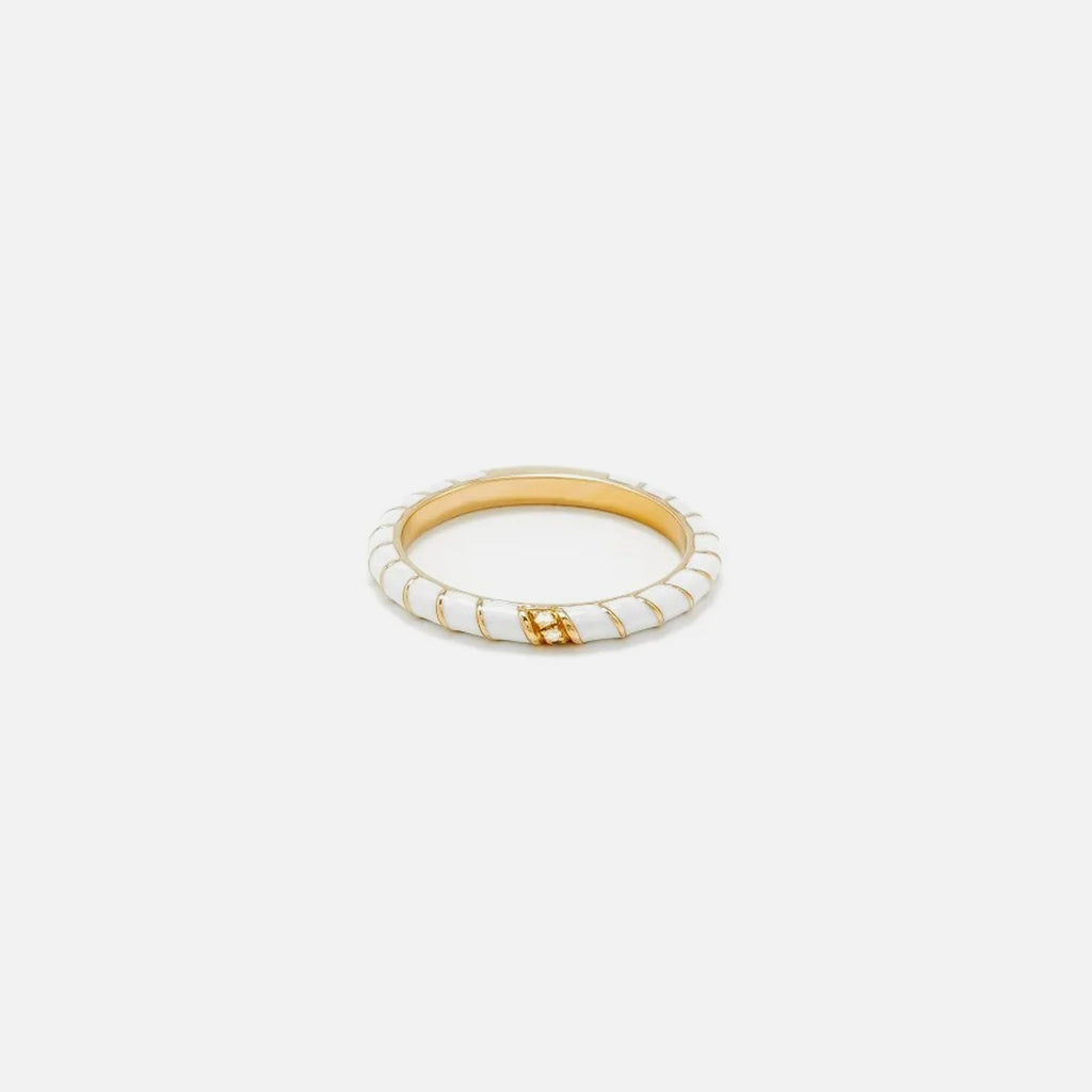 Yvonne Leon Alliance Mini Torsade Couleur Blanc - White Enamel