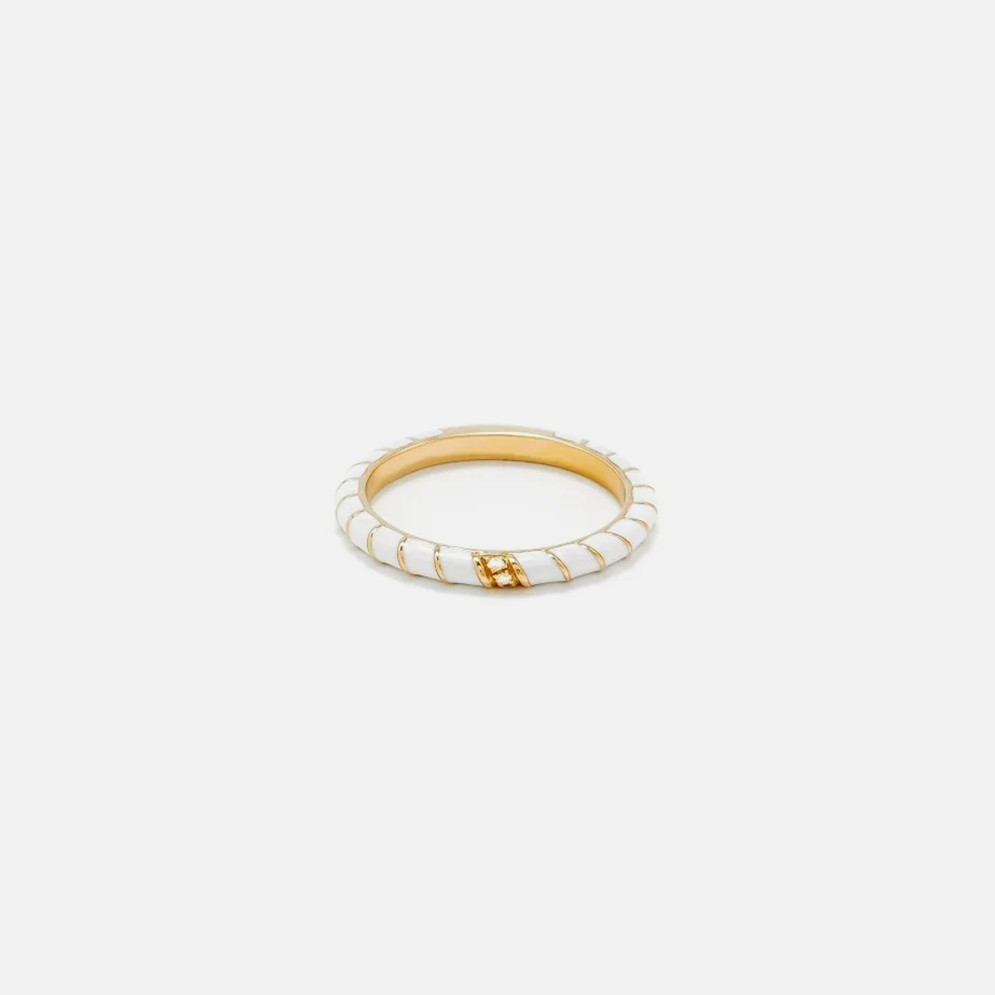 Yvonne Leon Alliance Mini Torsade Couleur Blanc - White Enamel