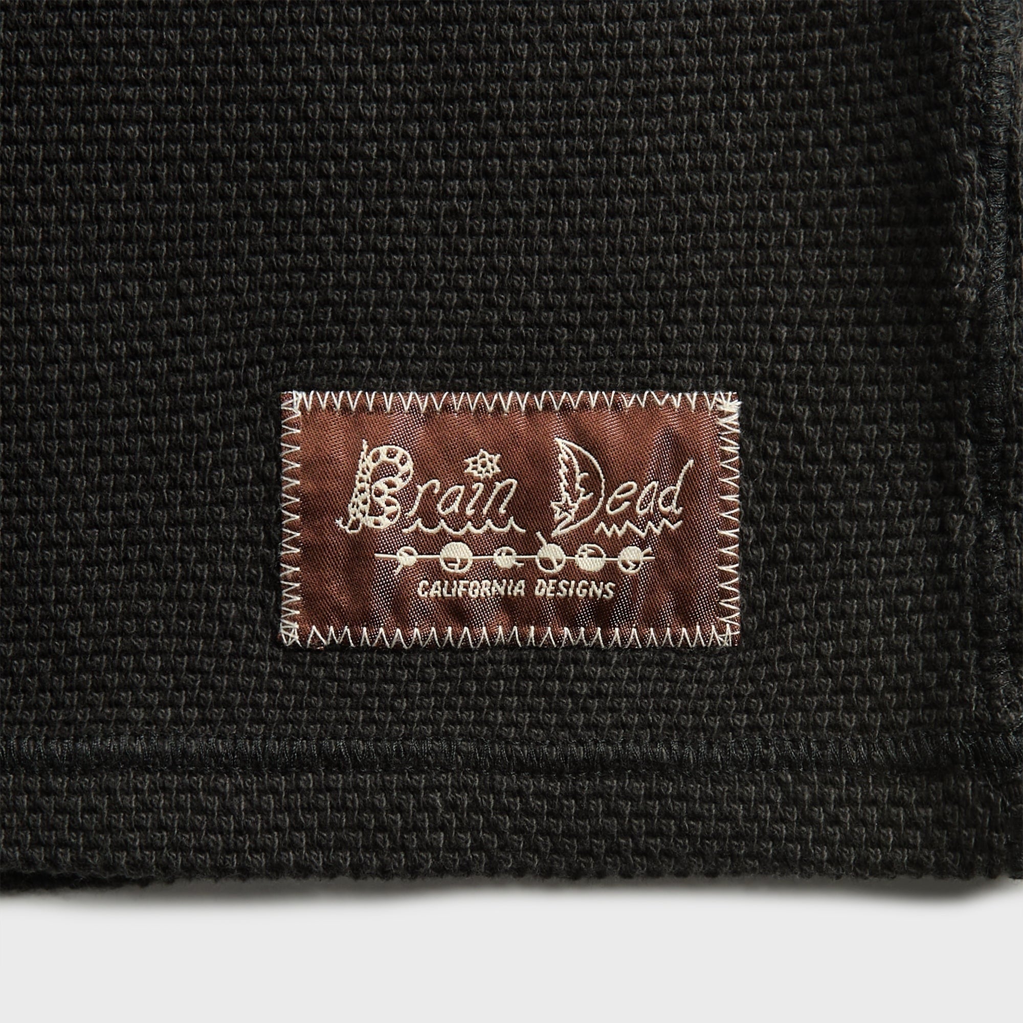 Brain Dead Thermal Long Sleeve Tee - Charcoal