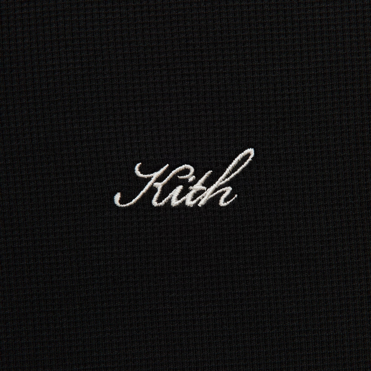 Kith Micro Waffle Tristan Henley - Black