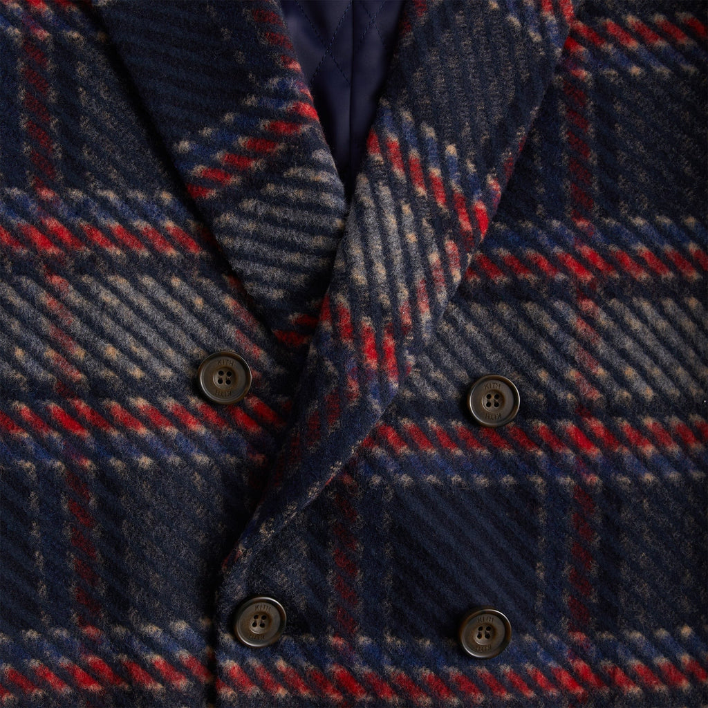 Kith for Bergdorf Goodman Plaid Double Breasted Royce Coat - Nocturnal