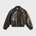 Acne Studios Leather Bomber Jacket - Vintage Green
