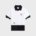 Marine Serre Upcycled Jersey Polo Shirt - White