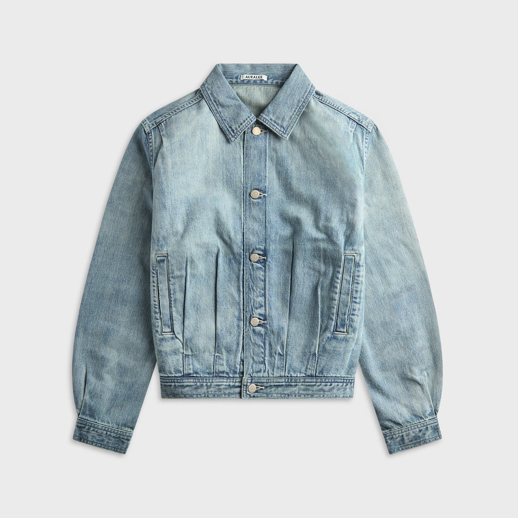 Auralee Faded Selvedge Light Denim Blouson - Light Indigo