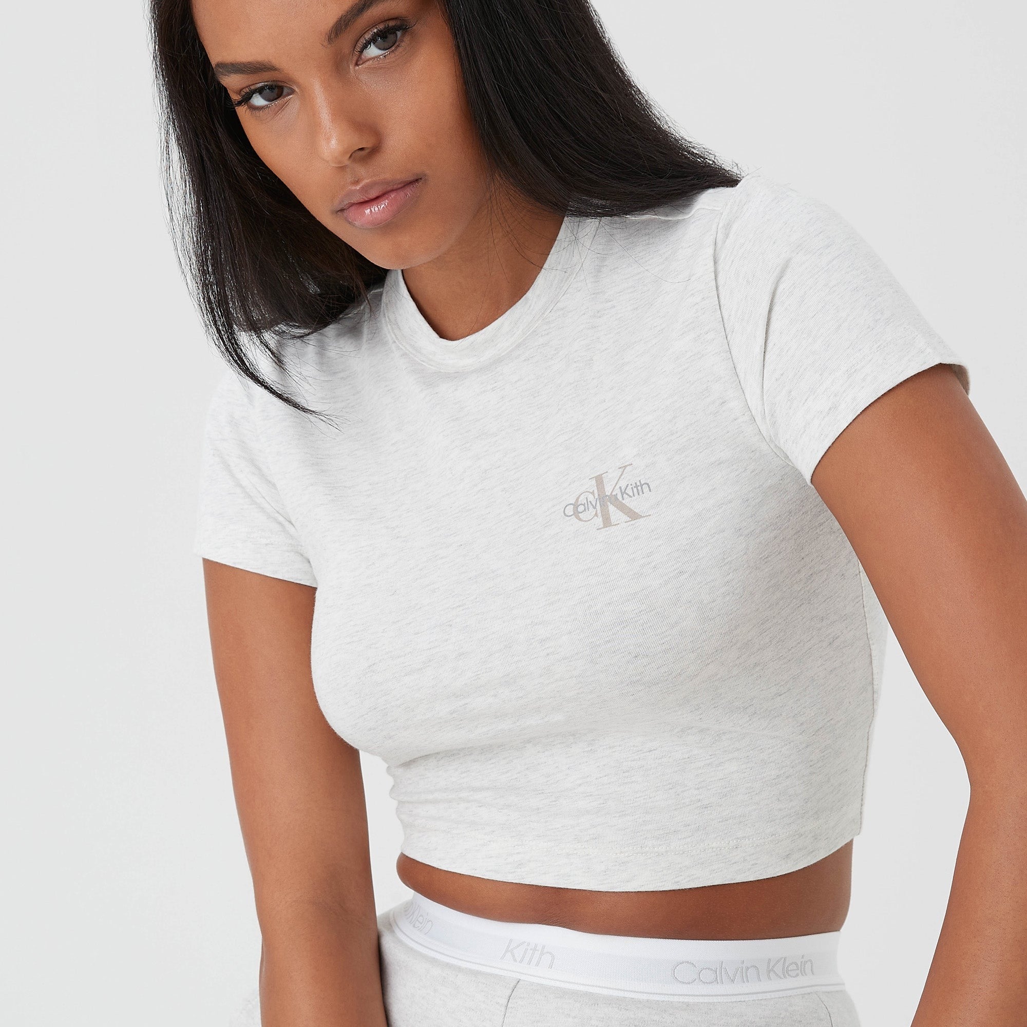 Kith Women for Calvin Klein Mulberry Tee - Light Heather Grey