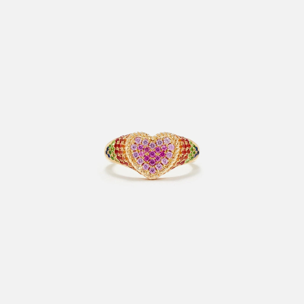 Yvonne Leon Baby Chevalier Coeur Rainbow Ring - Multi