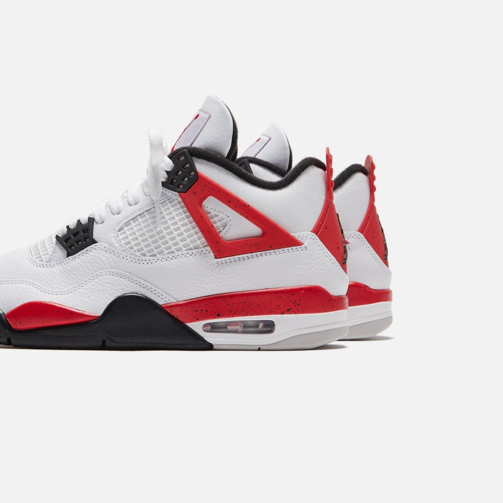 Jordans Air Jordan 4 Retro - White / Fire Red / Black / Neutral Grey