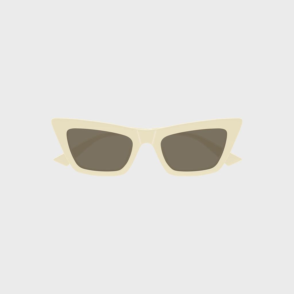 Bottega Veneta Snap Cat-Eye Sunglasses - Beige / Brown
