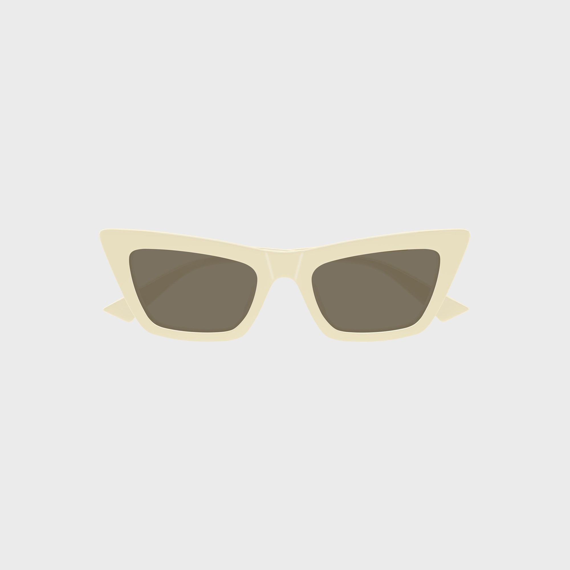 Bottega Veneta Snap Cat-Eye Sunglasses - Beige / Brown