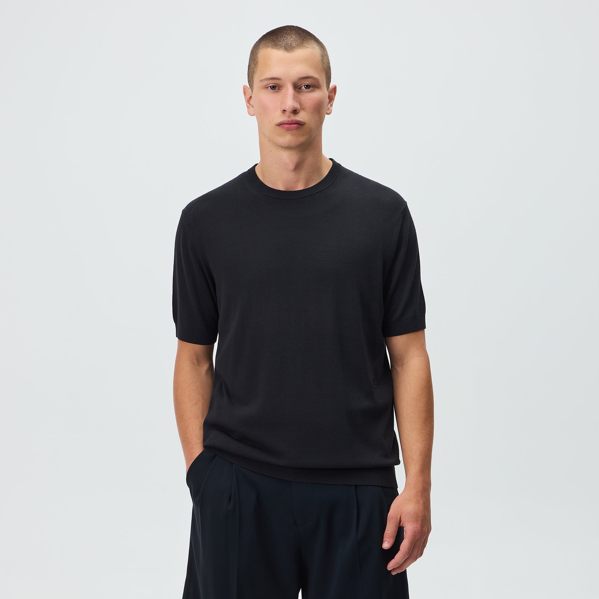 Kith Super Fine Viscose Knit Carrington Tee - Black