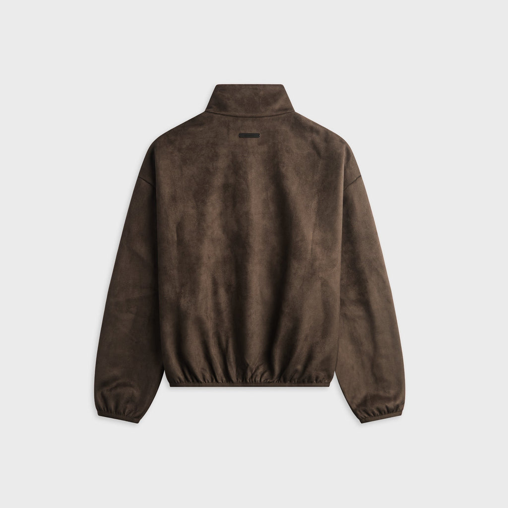 Essentials Suede Fleece Signature Modern Track Jacket - Brown