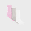 NikeSKIMS 3-Pack Dri-FIT Crew Socks - Bubblegum / Snow / Heather Grey