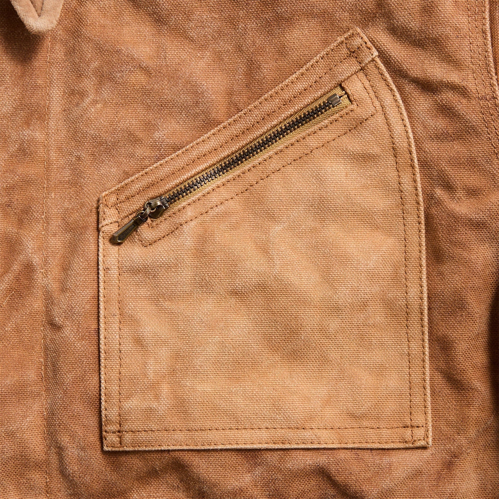 Needles Duck Canvas Kakishibu Dye Zipped Work Jacket - Brown