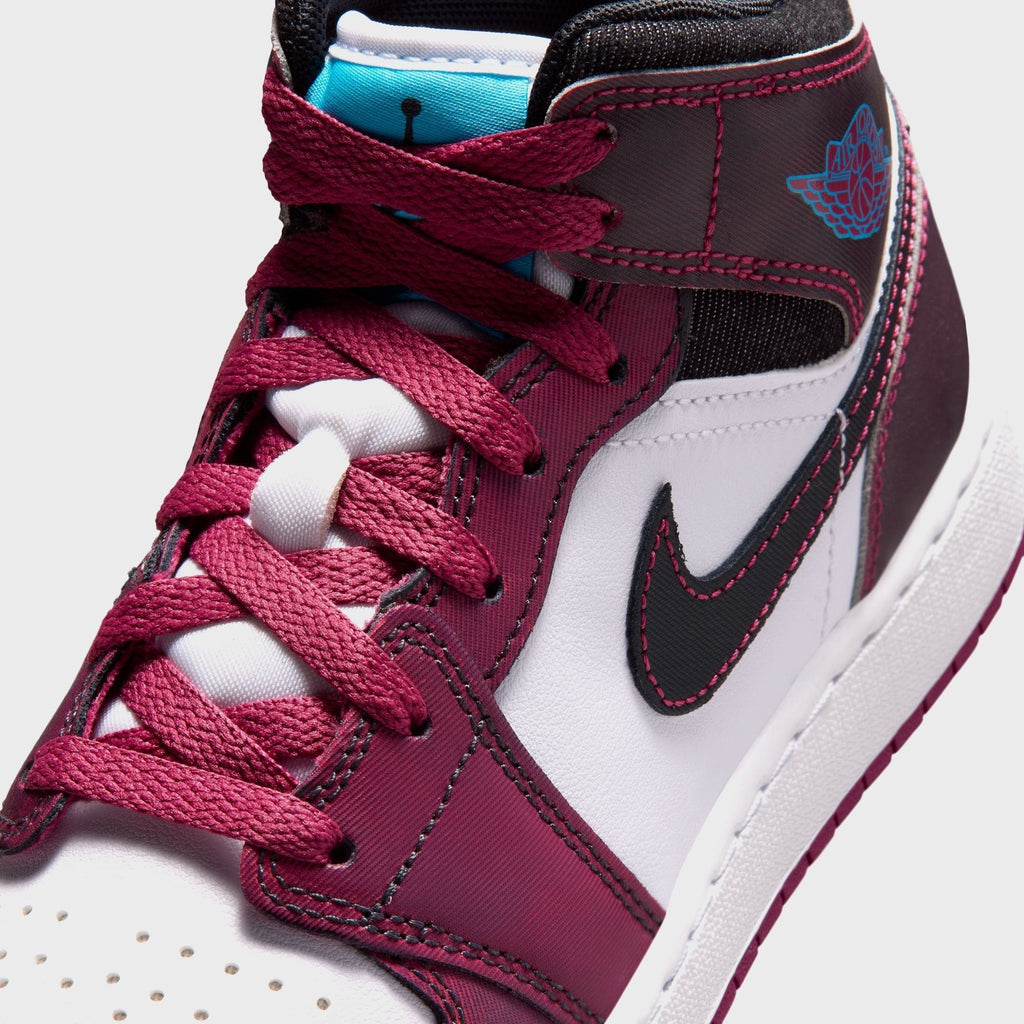 Jordan GS Air Jordan 1 Mid SE - Sweet Beet / Off Noir / White / Desert Pink