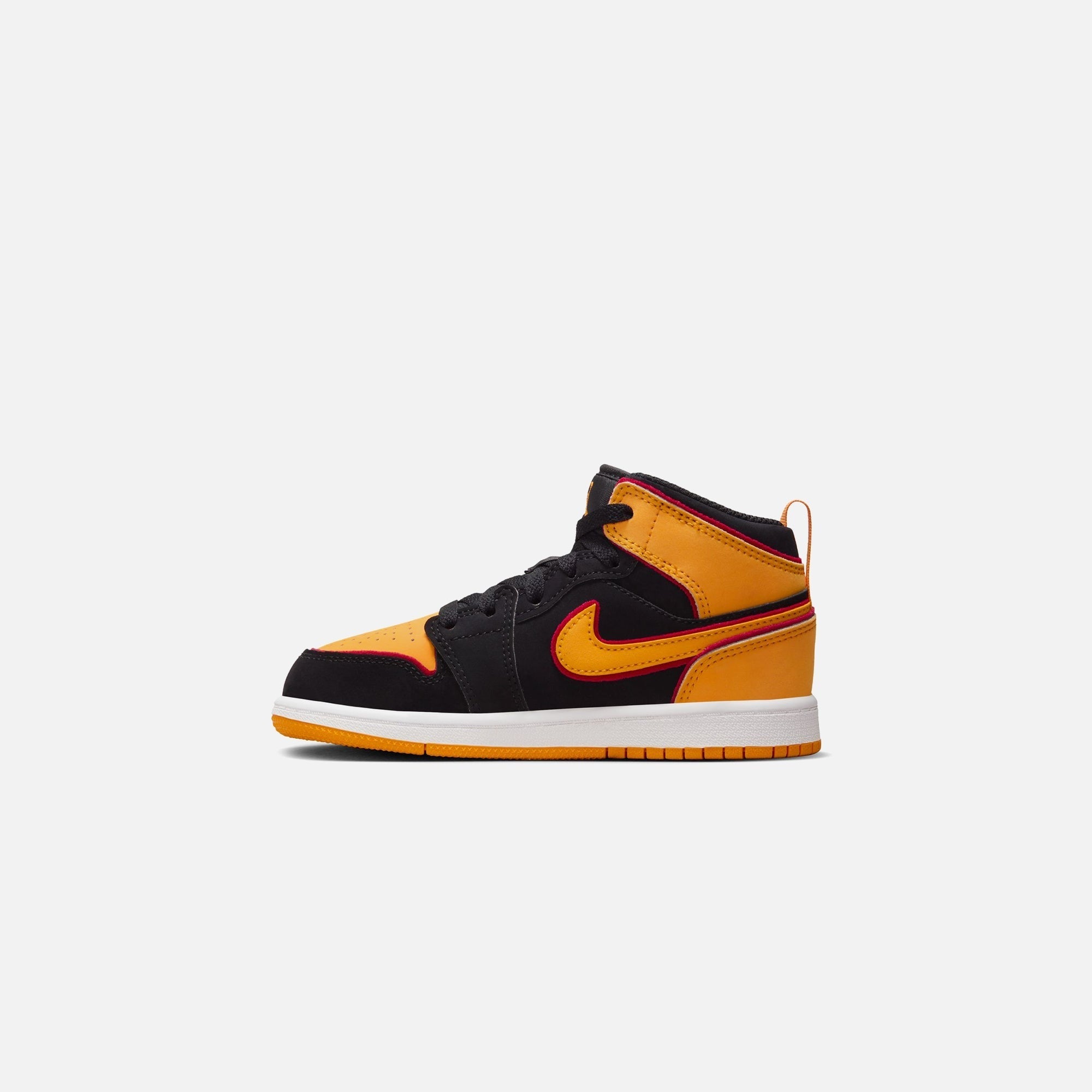 Nike PS Air Jordan 1 Mid SE - Black / Vivid Orange / Cardinal Red / White