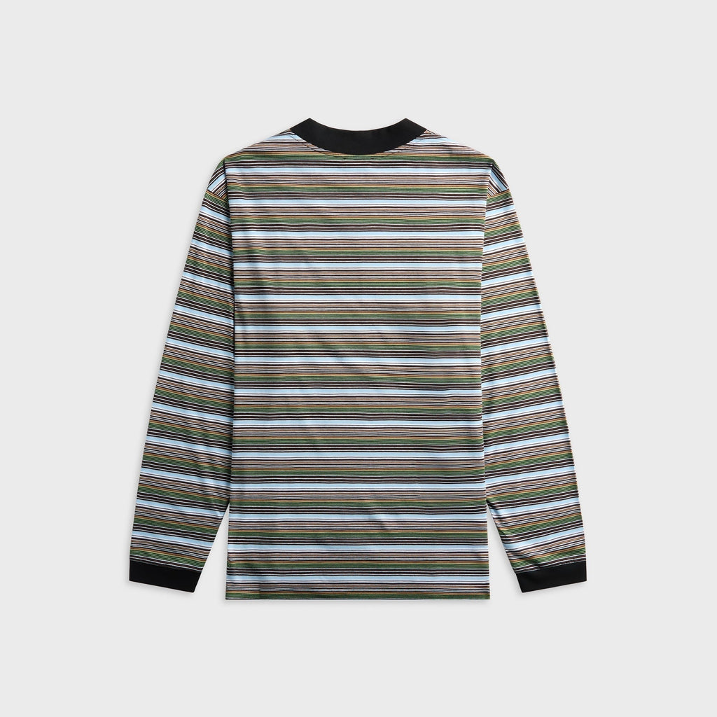 Marni Multicolour Striped Cotton Long Sleeve Tee - Cobalt
