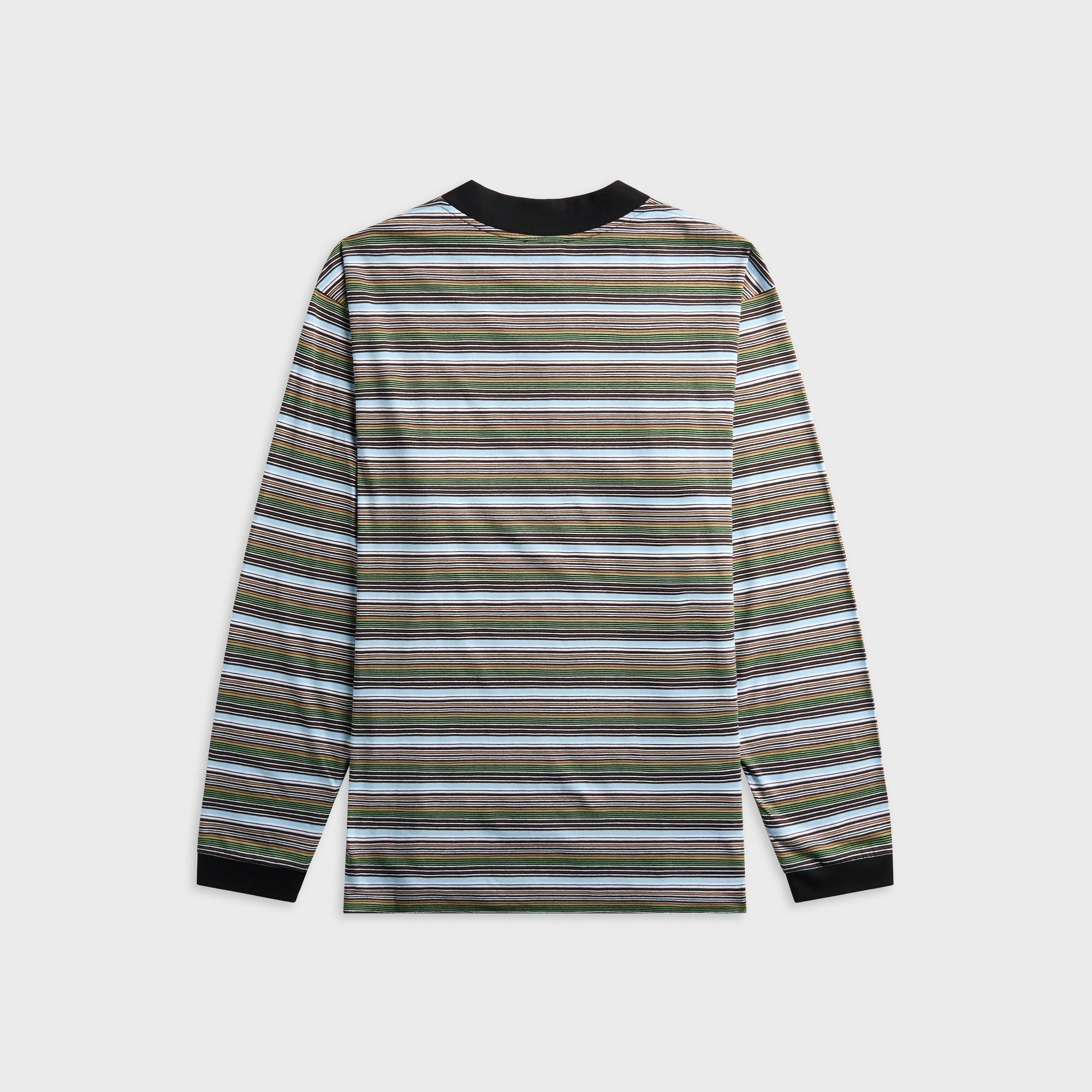Marni Multicolour Striped Cotton Long Sleeve Tee - Cobalt