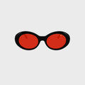 Vintage Frames Cobain Black Acetate Sunglasses - Red Solid