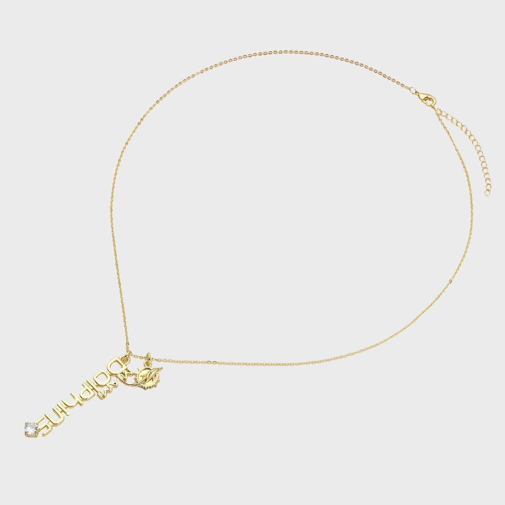 Luv AJ The MLB Layered Nameplate Miami Dolphins Necklace - Gold