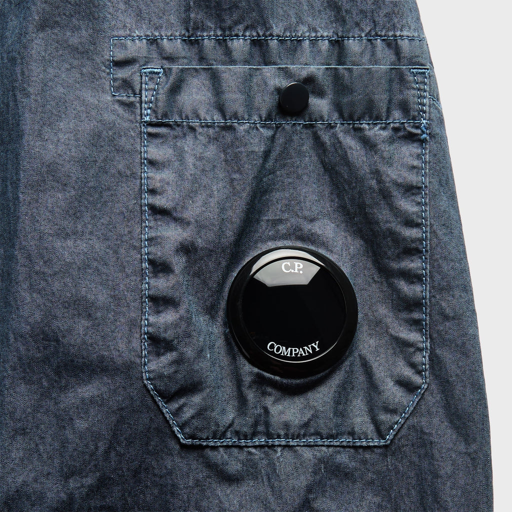 C.P. Company 50 Fili Wax Zipped Lens Overshirt - Midnight Navy