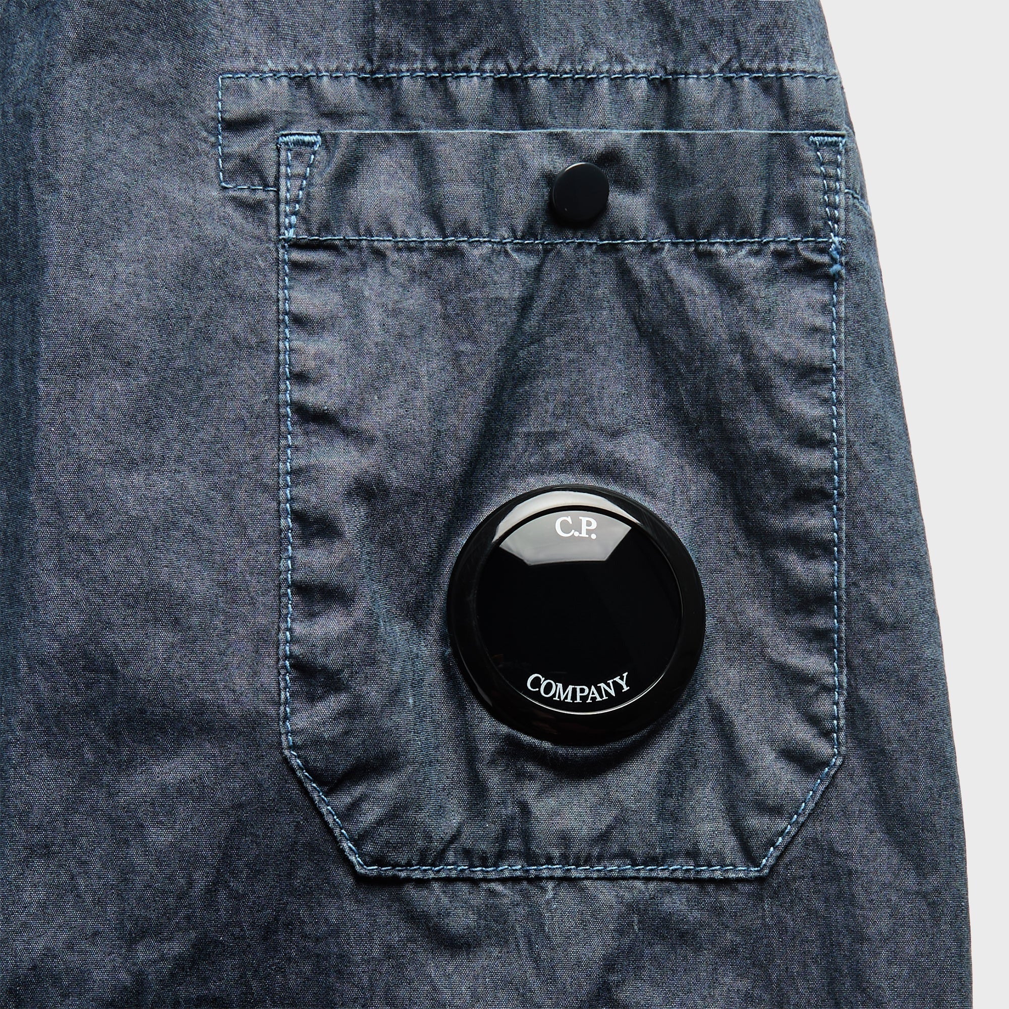 C.P. Company 50 Fili Wax Zipped Lens Overshirt - Midnight Navy