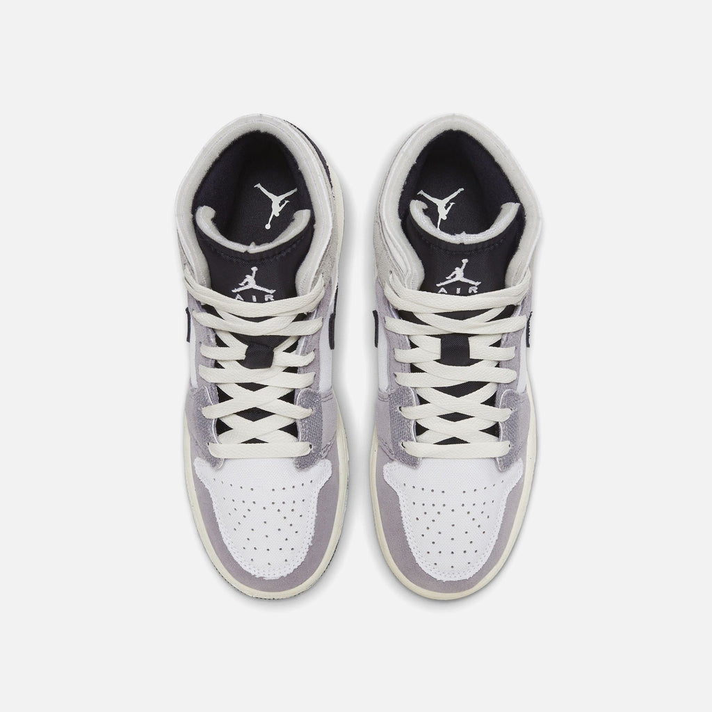 Nike Grade School Air Jordan 1 Mid Se - Cement Grey / Black / White / Tech Grey