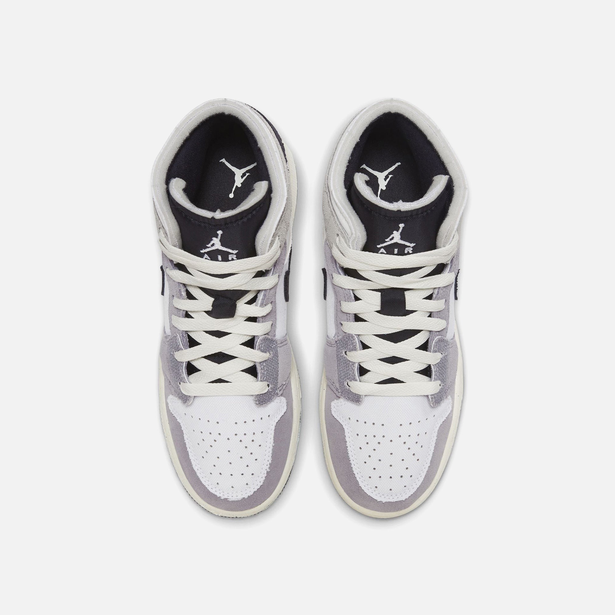Nike Grade School Air Jordan 1 Mid Se - Cement Grey / Black / White / Tech Grey