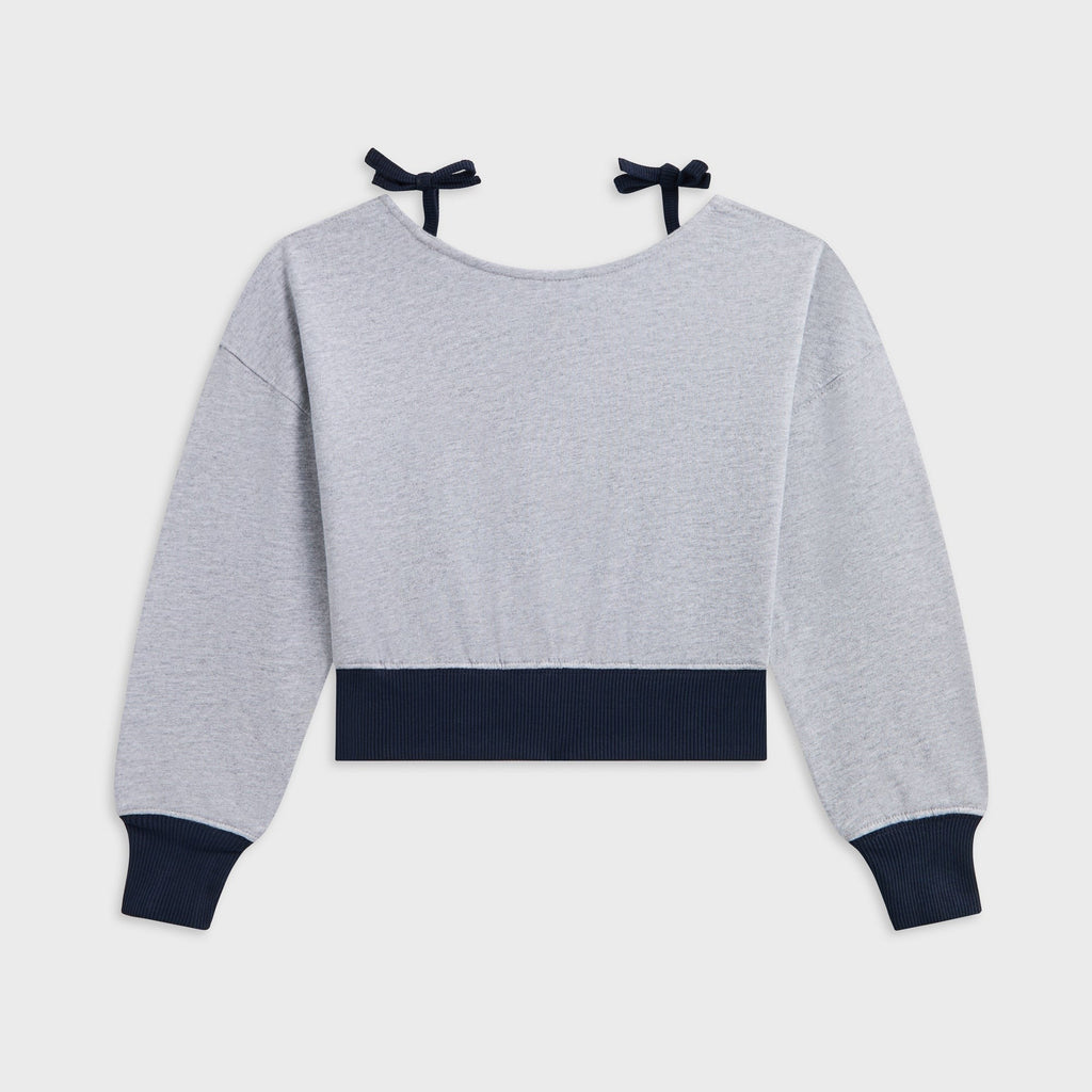 Kith Kids Tatyana Cropped Pullover - Medium Heather Grey