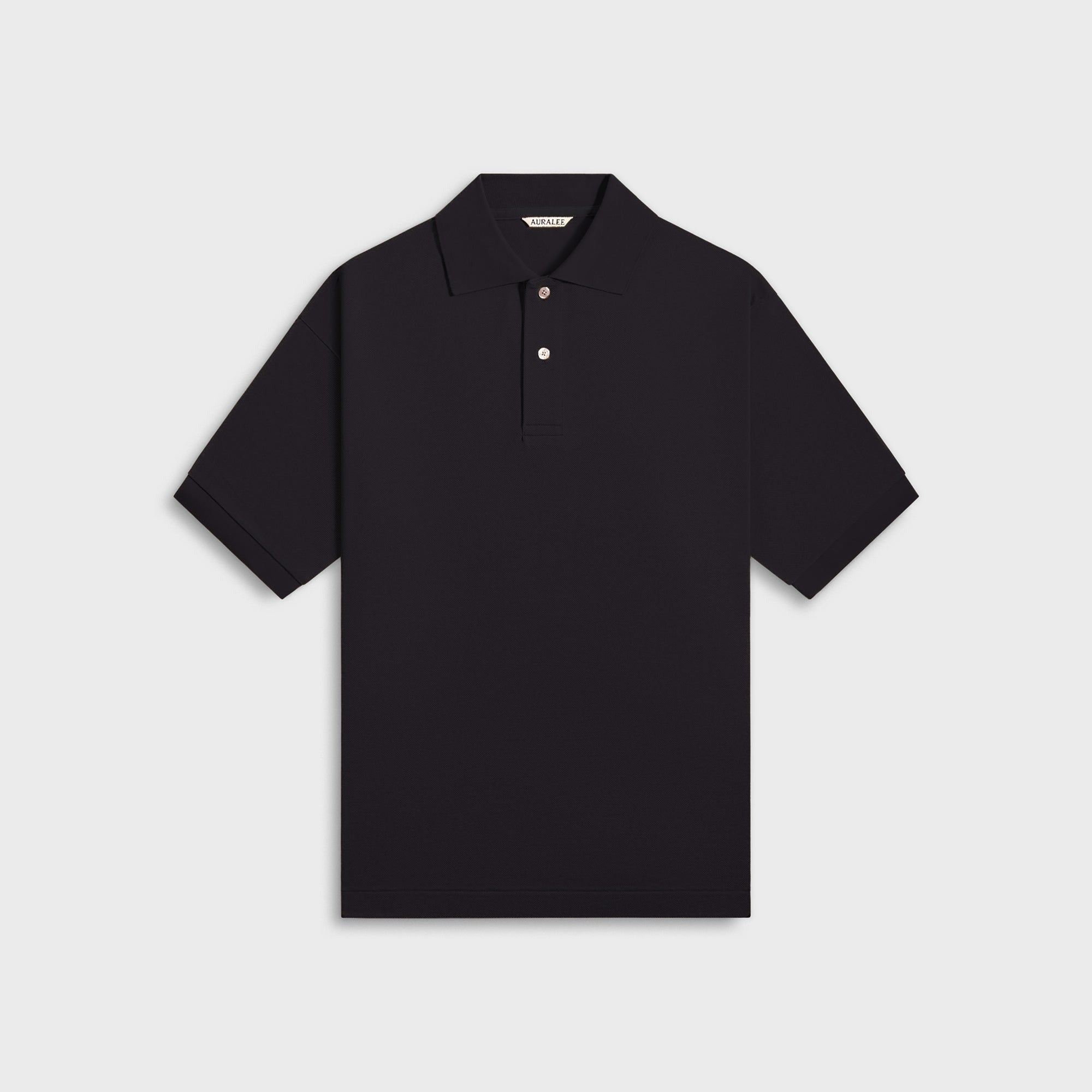Auralee Pima Cotton Heavy Pique Polo - Dark Navy