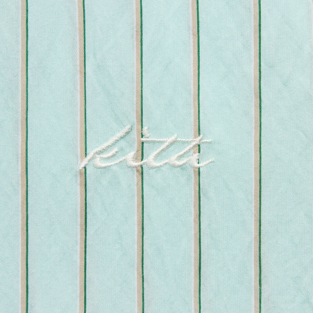 Kith Striped Poplin Thompson Zip Front Shirt - Breezeway