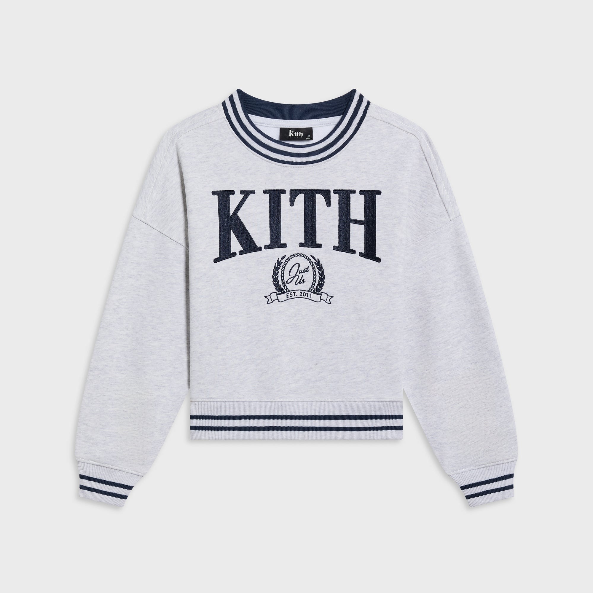 Kith Kids Collegiate Nelson Crewneck - Light Heather Grey - PH