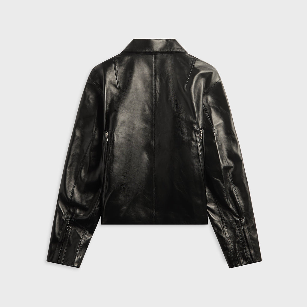 Kiko Kostadinov Lur Leather Jacket - Smokey Black