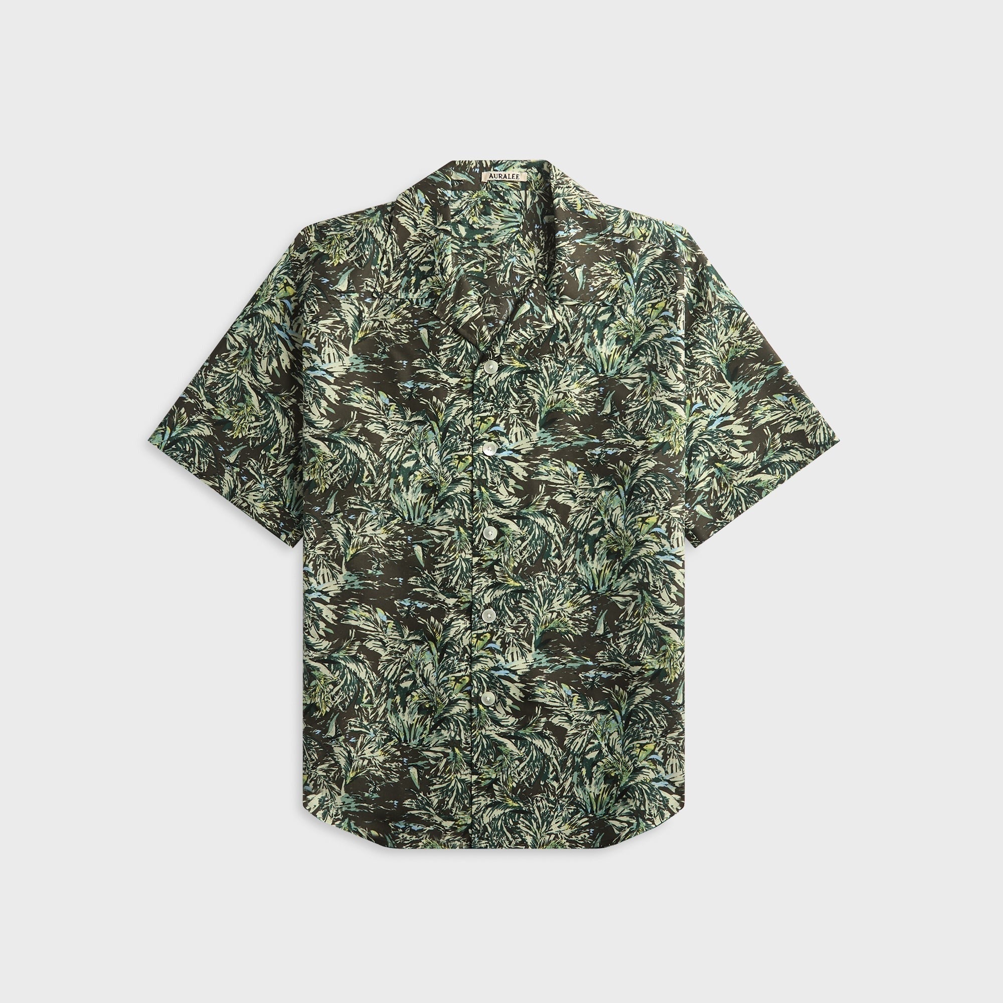 Auralee Printed Airy Silk Half-Sleeved Shirt - Dark Brown