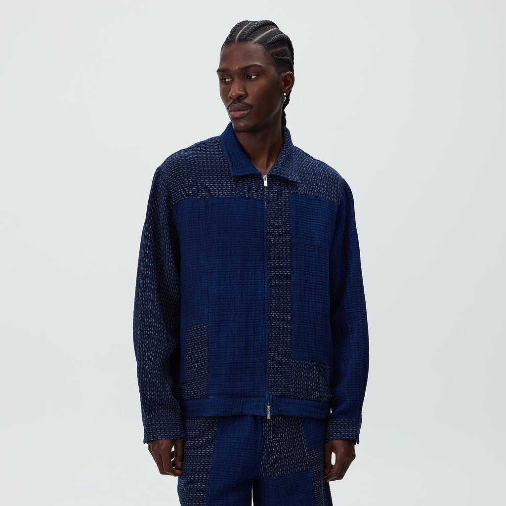 Kith Stitched Patchwork Connor Blouson Jacket - Dark Indigo