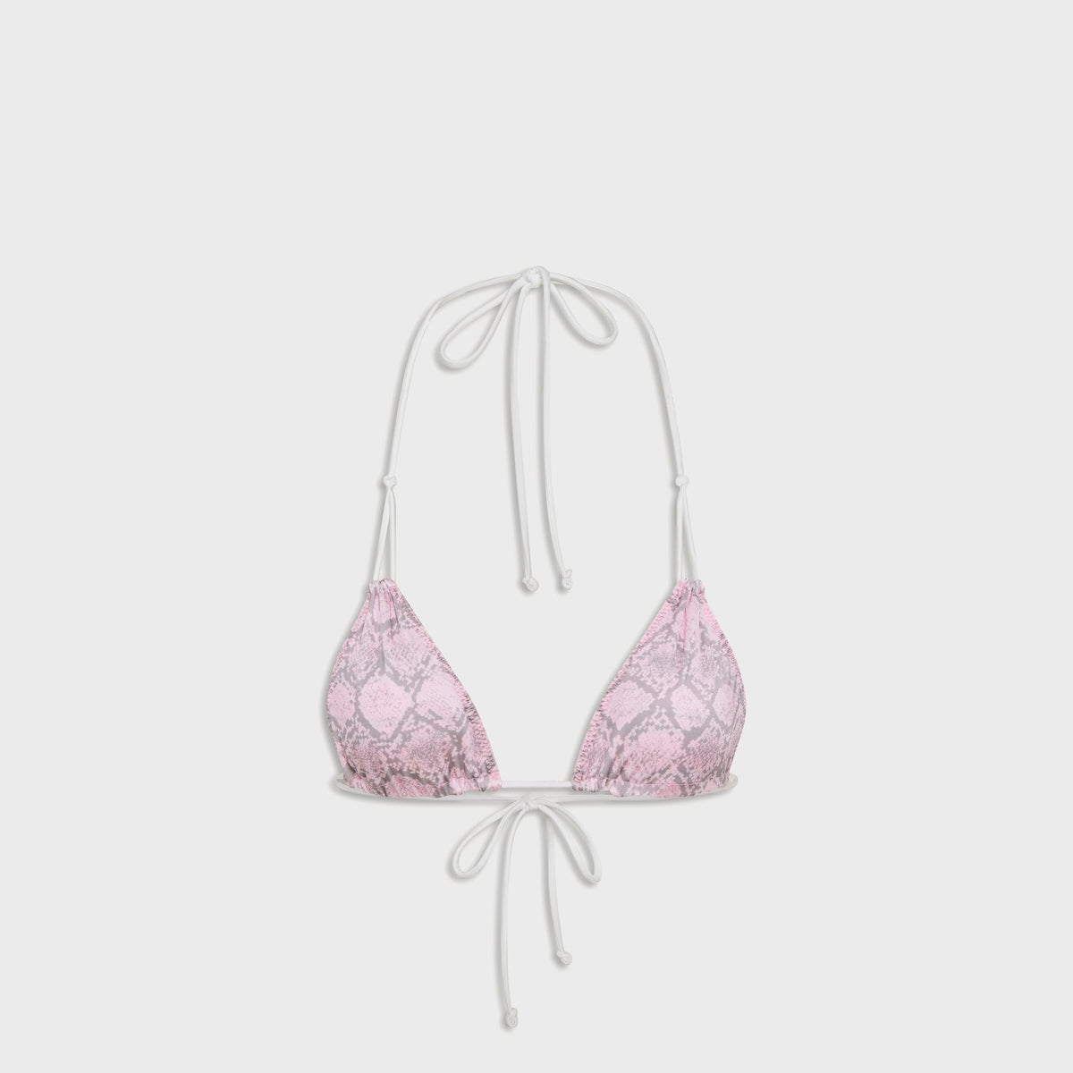Frankies Bikinis Reversible Ari Satin Top - Pink Stripe