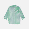 Ganni Stripe Cotton Shirt - Creme De Menthe