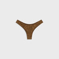 Frankies Bikinis Katarina Satin Cheeky Bikini Bottom - Vintage Cheetah