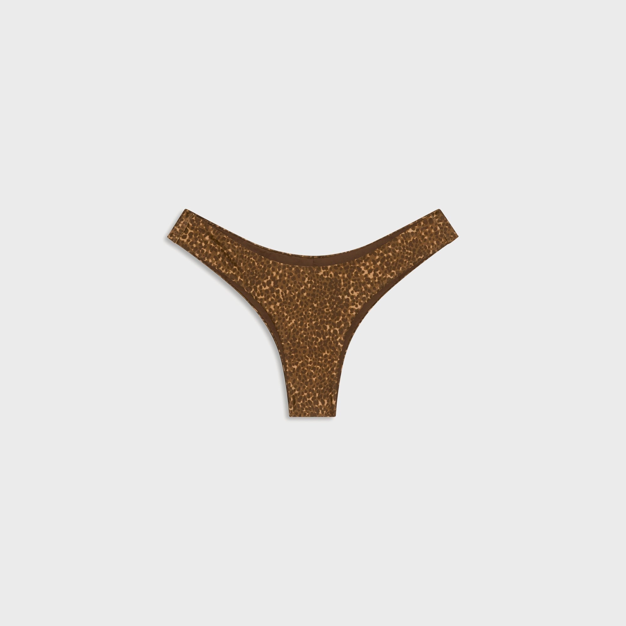 Frankies Bikinis Katarina Satin Cheeky Bikini Bottom - Vintage Cheetah