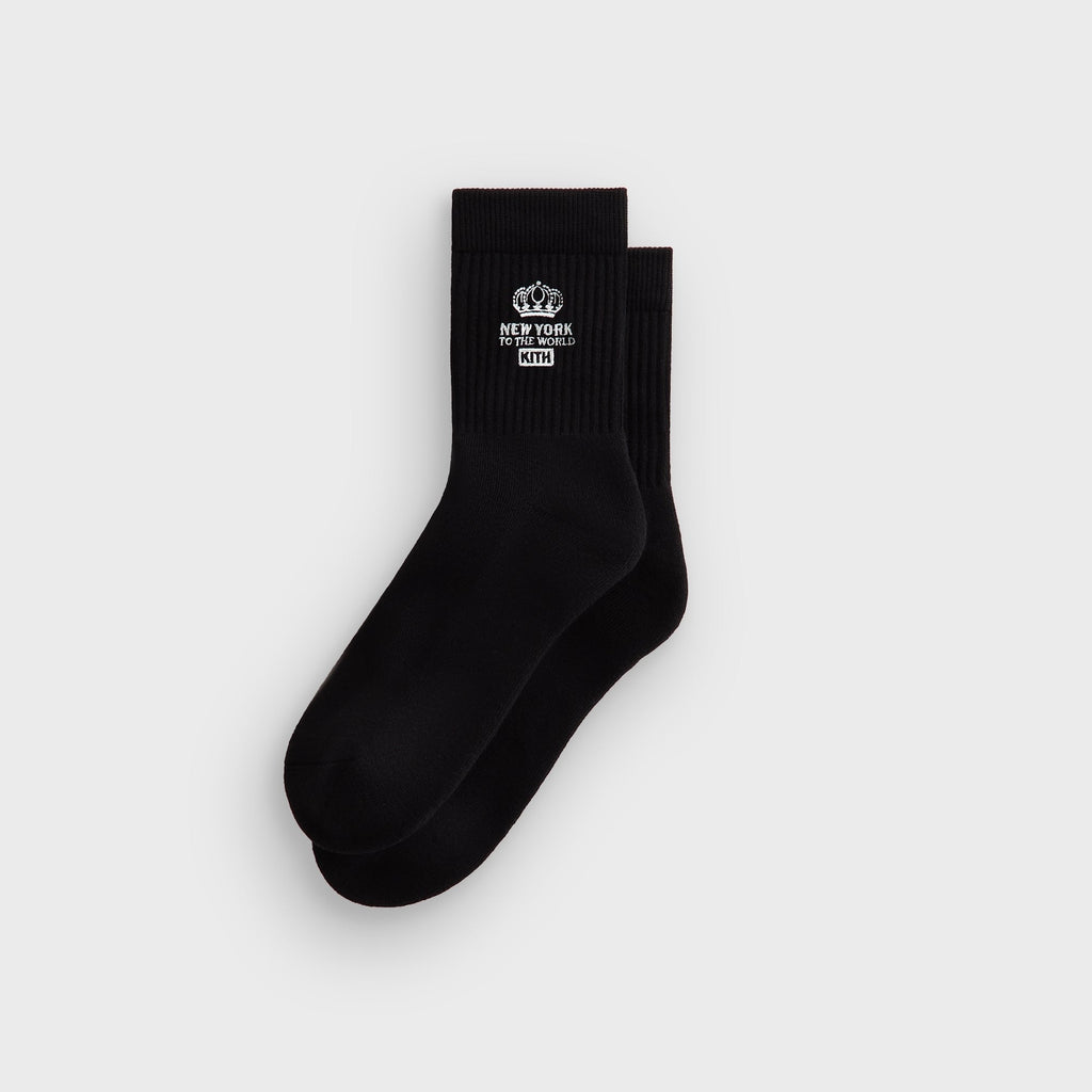 Kith Insignia Cotton Mid Crew Socks - Black