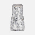 GUIZIO Pailette Tube Dress - Silver