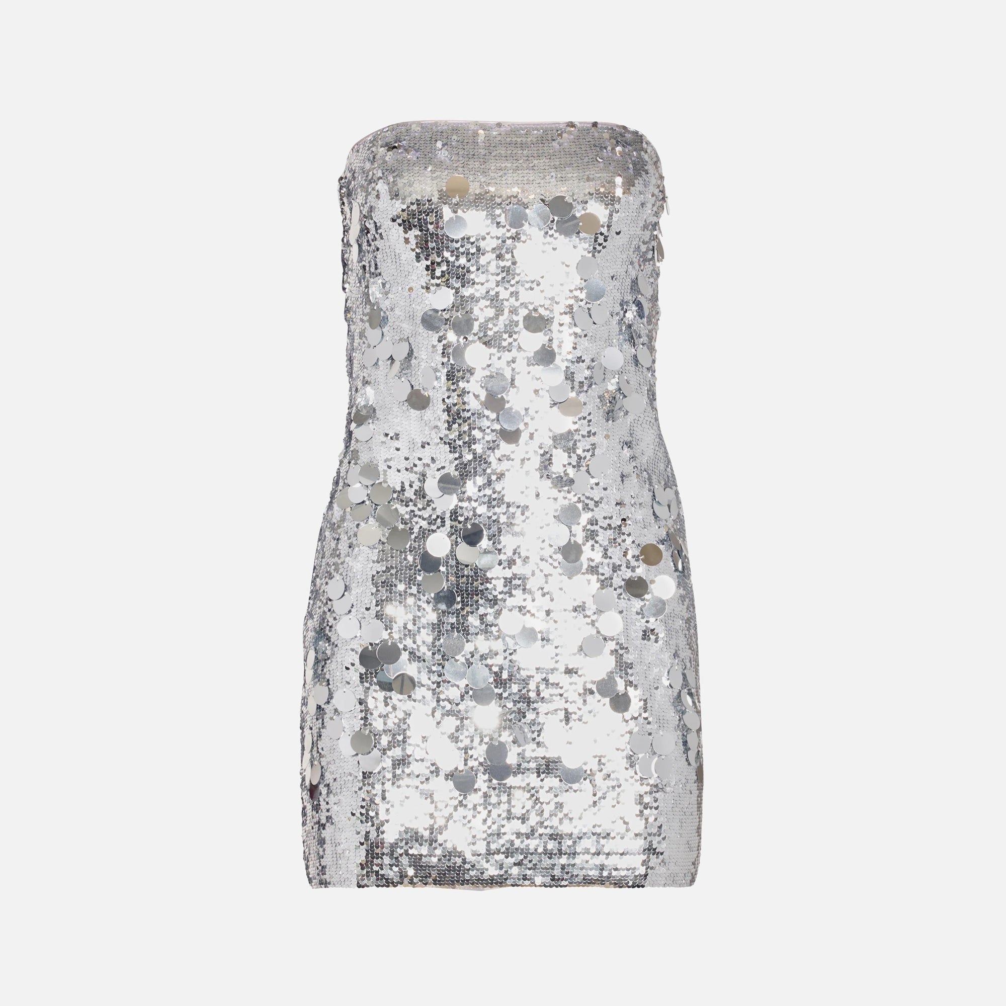 GUIZIO Pailette Tube Dress - Silver