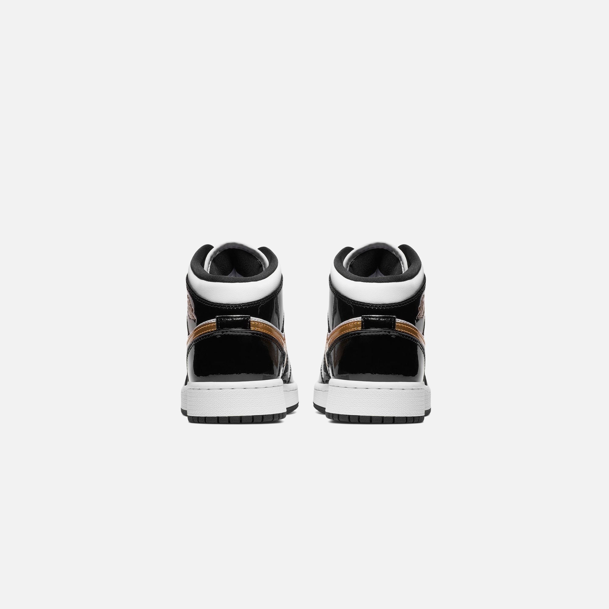 Nike GS Air Jordan 1 Mid SE - Black / Metallic Gold / White