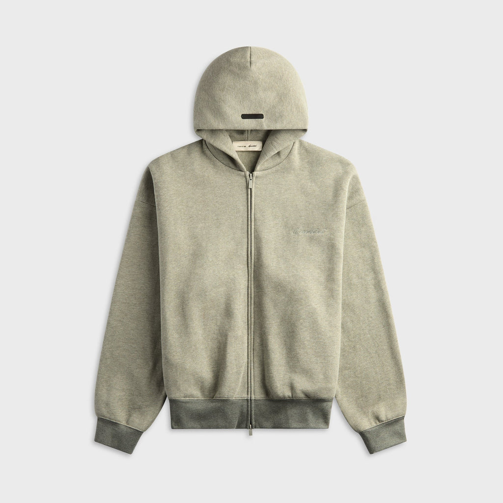Essentials Signature Classic Full Zip Hoodie - Concrete Heather / Dark Concrete Heather